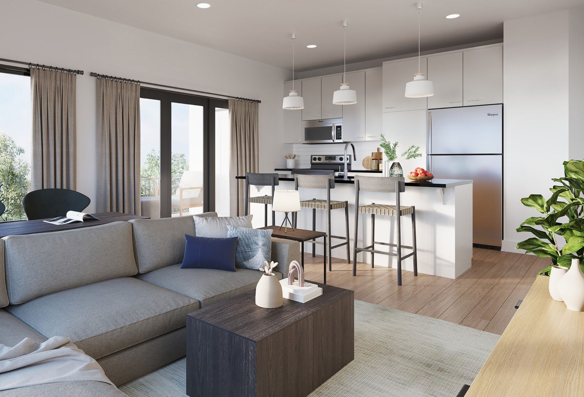 Wexford apartments interior kitchen rendering